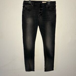 ALLSAINTS Rex Jeans Mens 38x33.5 (tag read W34) Faded Black Button Fly Denim